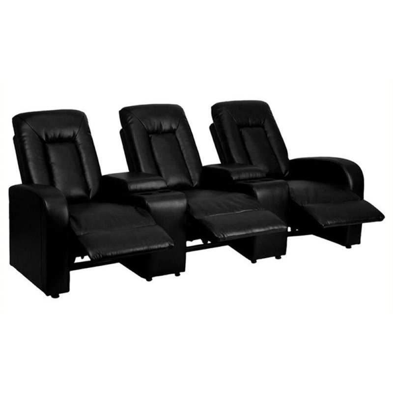 Bowery Hill 3 Seat Home Theater Recliner in Black