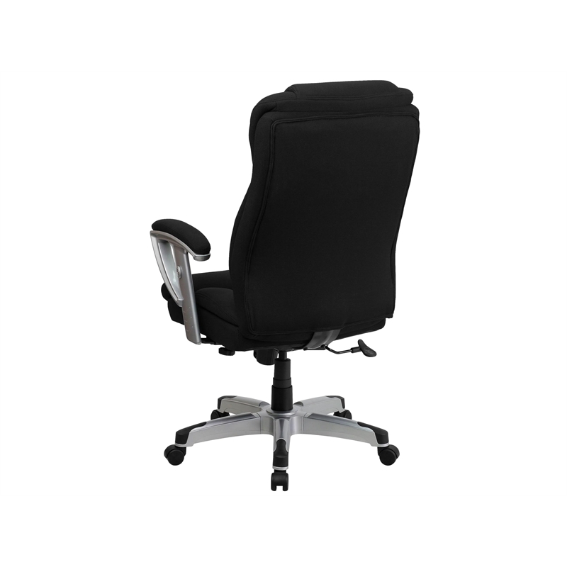 Bowery Hill Contemporary Fabric Tall Office Chair with Arms in Black