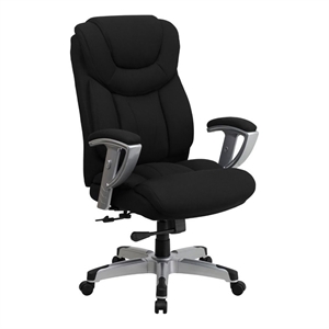 bowery hill contemporary fabric tall office chair with arms in black