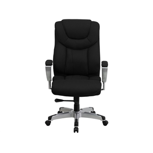 Bowery Hill Contemporary Fabric Tall Office Chair with Arms in Black