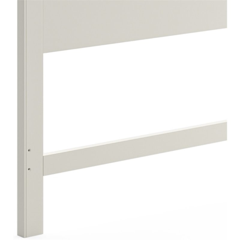 Bowery Hill Traditional Wood King Panel Headboard in Off White