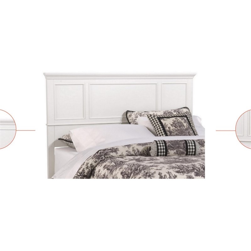 Bowery Hill Traditional Wood King Panel Headboard in Off White