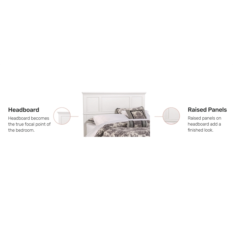 Bowery Hill Traditional Wood King Panel Headboard in Off White