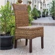 Bowery Hill Coastal Wicker / Rattan Dining Chair in Brown (Set of 2)