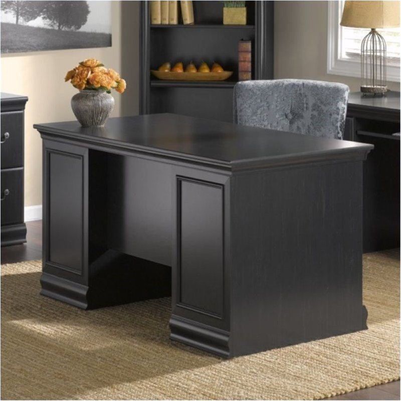 Bowery Hill Executive Desk in Antique Black 684357002230 ...