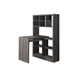 Bowery Hill Modern Wood Computer Desk with Bookcase in Dark Taupe Gray