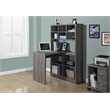 Bowery Hill Modern Wood Computer Desk with Bookcase in Dark Taupe Gray