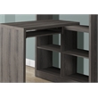 Bowery Hill Modern Wood Computer Desk with Bookcase in Dark Taupe Gray