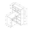 Bowery Hill Modern Wood Computer Desk with Bookcase in Dark Taupe Gray