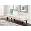 Bowery Hill Fabric Beige Bench Rectangular Metal Casters 62
