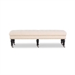 Bowery Hill Fabric Beige Bench Rectangular Metal Casters 62