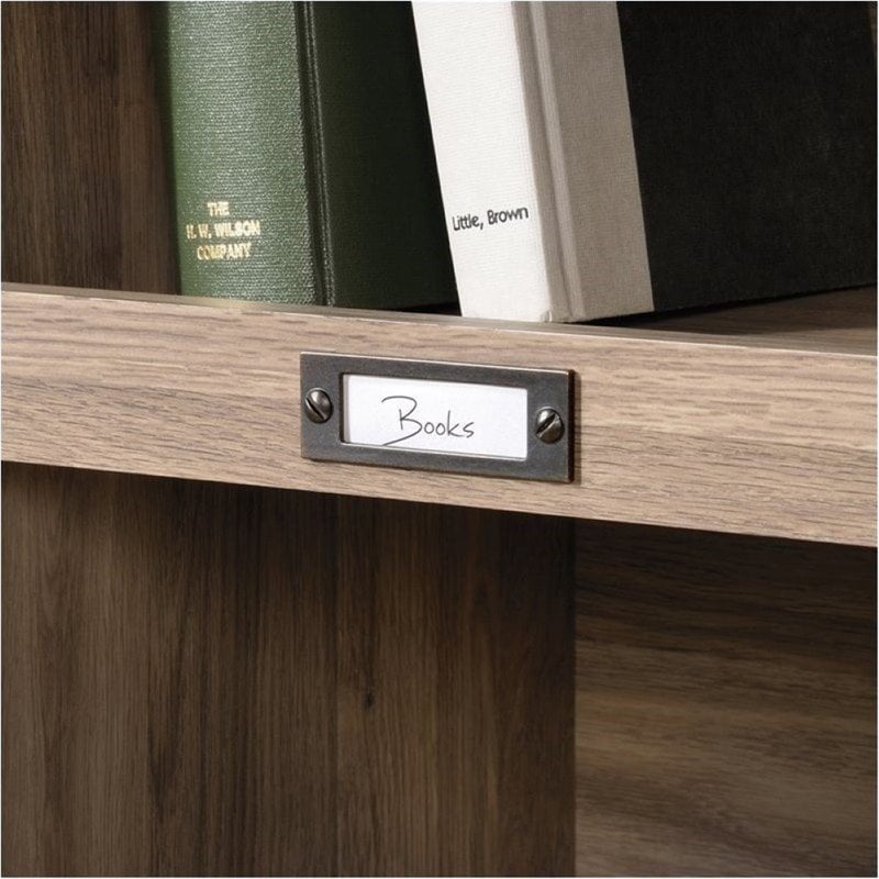 Bowery Hill Salt Oak Short Bookcase with Cubbyhole Storage