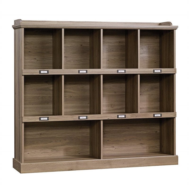 Bowery Hill Salt Oak Short Bookcase with Cubbyhole Storage