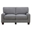 Bowery Hill Modern Fabric Loveseat with 2 Pillows in Glacial Gray