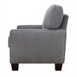 Bowery Hill Modern Fabric Loveseat with 2 Pillows in Glacial Gray