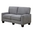 Bowery Hill Modern Fabric Loveseat with 2 Pillows in Glacial Gray