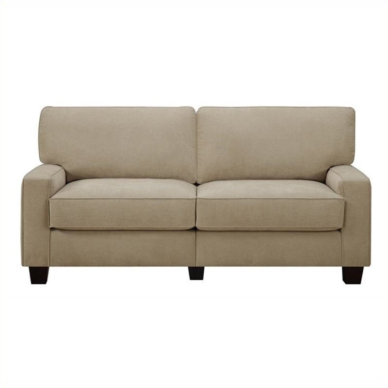 Bowery Hill Contemporary Fabric Upholstered Sofa in Silica Sand Beige