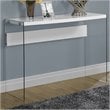 Bowery Hill Tempered Glass Console Table in Glossy White