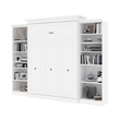 Bowery Hill Queen Size Murphy Bed in Wood with Shelves in White - Easy Assembly