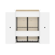 Bowery Hill Queen Size Murphy Bed in Wood with Shelves in White - Easy Assembly