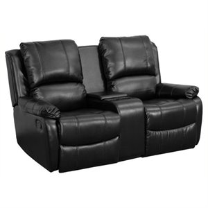 bowery hill 2 seat home theater recliner in black