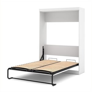 Bowery Hill 59&quot Contemporary Engineered Wood & Metal Full Wall Bed in White