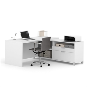 Bowery Hill L-Desk in White