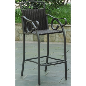 Bowery Hill Patio Bar Stool in Chocolate (Set of 2)