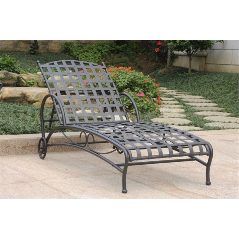 Wrought iron patio furniture chaise lounge hot sale