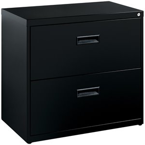 bowery hill 2 drawer lateral file cabinet in black