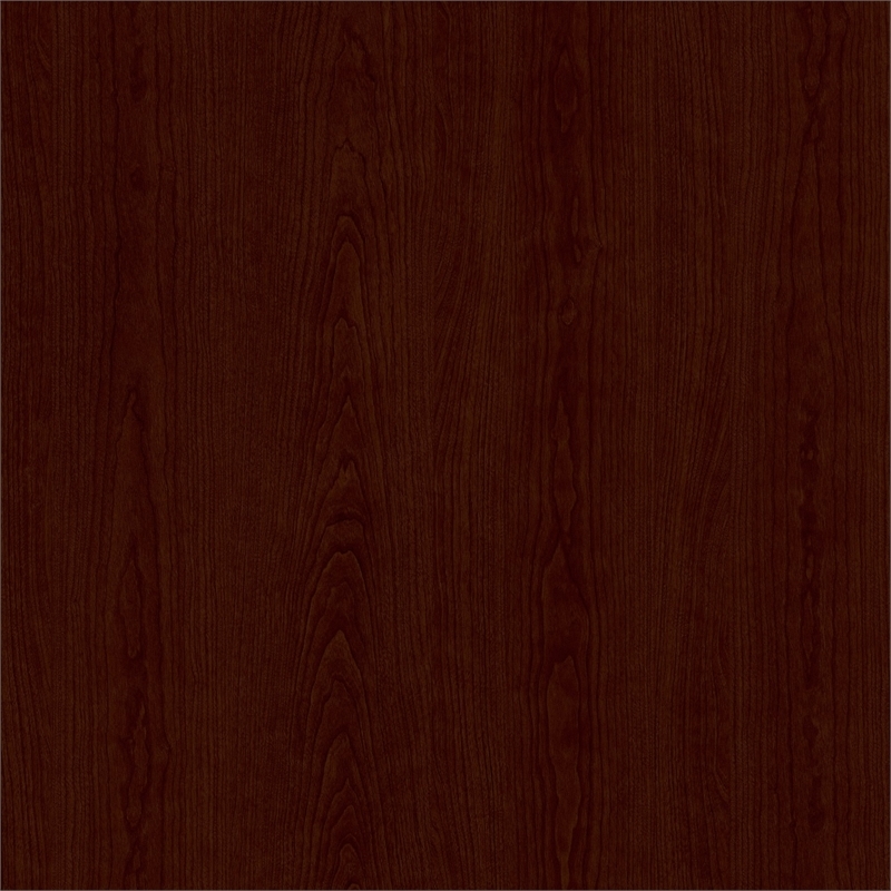 Bowery Hill Transitional Engineered Wood L-Computer Desk with Hutch in Cherry