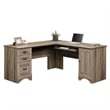 Bowery Hill L-Shaped Contemporary Engineered Wood Computer Desk in Salt Oak