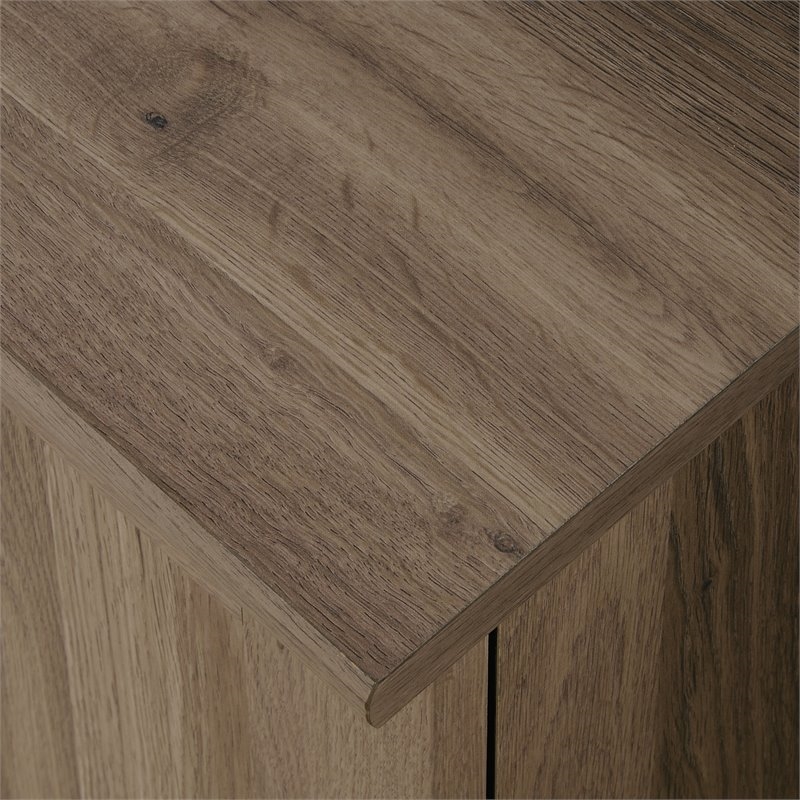 Bowery Hill L-Shaped Contemporary Engineered Wood Computer Desk in Salt Oak