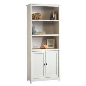 Bowery Hill Engineered Wood 3 Adjustable Shelves Bookcase in Soft White