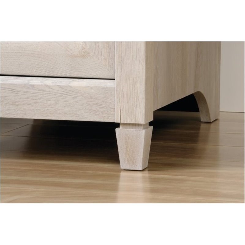 Bowery Hill Contemporary Solid Wood Computer Desk in Chalked Chestnut