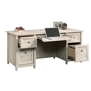 Bowery Hill Engineered Wood 4-Drawers Office Computer Desk in Chalked Chestnut