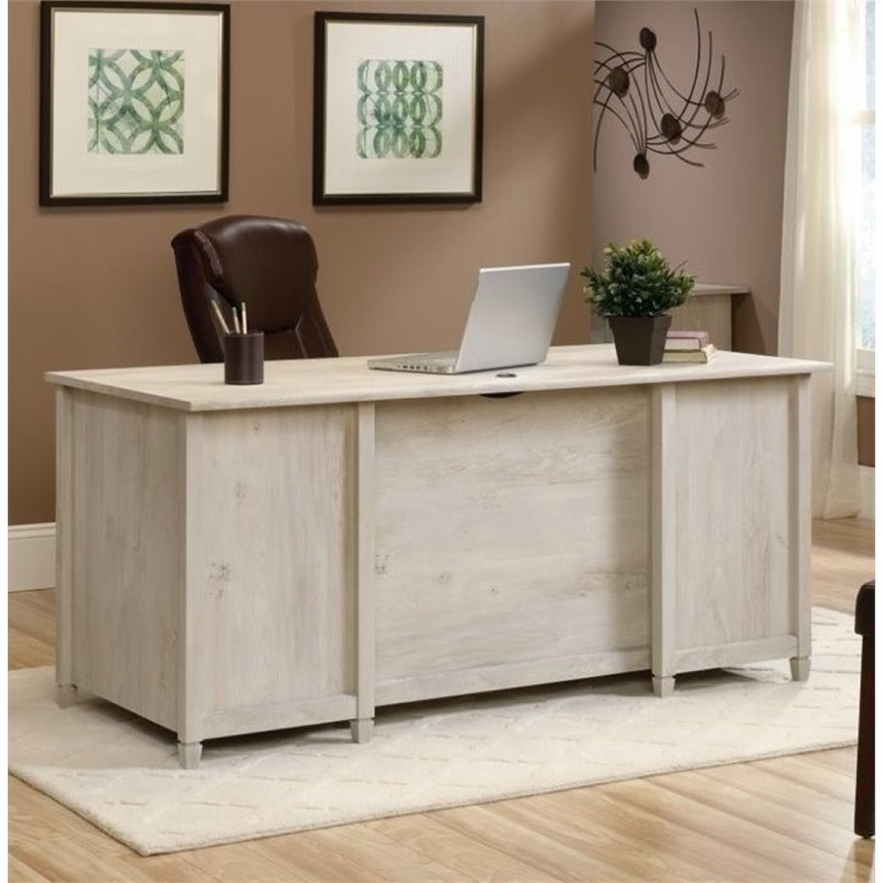 Bowery Hill Engineered Wood 4-Drawers Office Computer Desk in Chalked Chestnut