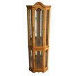Bowery Hill Corner Curio Cabinet with Light in Golden Oak