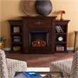 Bowery Hill Electric Fireplace with Bookcases in Espresso