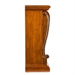 Bowery Hill Pine Wood and Faux Marble Electric Fireplace in Walnut Finish