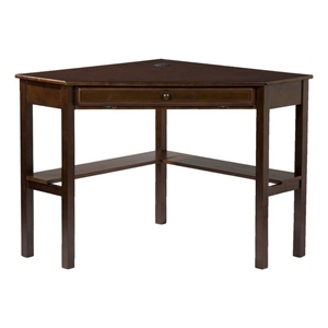 Bowery Hill Transitional Wood Corner Computer Desk in Rich Espresso