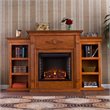 Bowery Hill Electric Fireplace with Bookcases in Pine