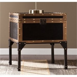 Bowery Hill Trunk End Table in Black