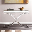 Bowery Hill Chrome-Plated Square Metal Tube Console Table in Chrome