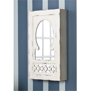 Bowery Hill Wall Mount Jewelry Armoire in Antique White
