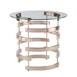 Bowery Hill Round End Table in Champagne
