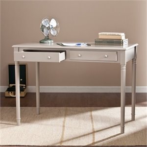 Bowery Hill 2 Drawer Writing Desk in Gray