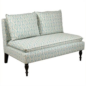 bowery hill upholstered bench in cream and blue