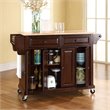 Bowery Hill Traditional Wood Kitchen Cart in Mahogany/Natural
