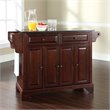 Bowery Hill Traditional Wood Kitchen Island with Granite Top in Black/Mahogany